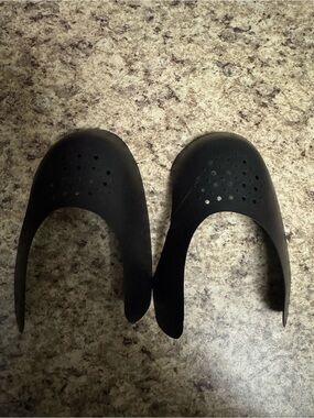 Black Rubber Shoe Protectors with Vent Holes - Pair.